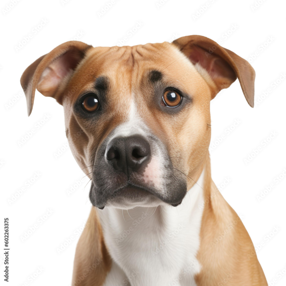 Close up of dog with a transparent background, Generative Ai Close up of dog with a transparent background, Generative Ai