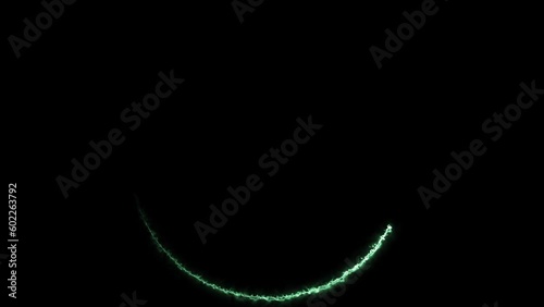 Glowing neon green circle , electric line glowing, abstract glowing neon line frame, power energy light line circle background