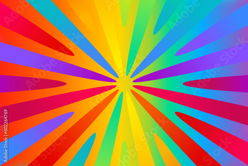 Abstract shiny multicolored vector background with circular arranged lines on a multicolored background
