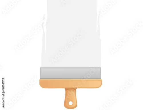 Putty knife for plastering spatula with wooden handle vector illustration isolated on white background