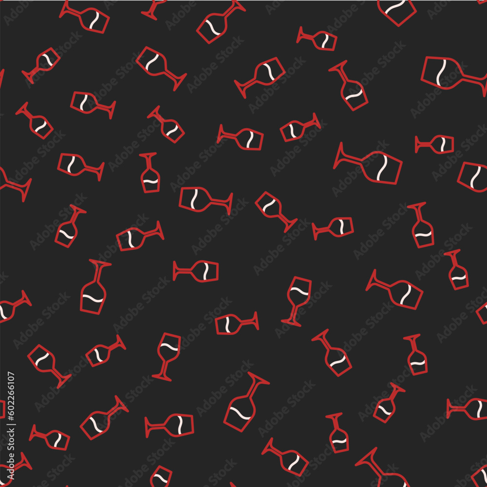 Line Wine glass icon isolated seamless pattern on black background. Wineglass sign. Vector Line Wine glass icon isolated seamless pattern on black background. Wineglass sign. Vector