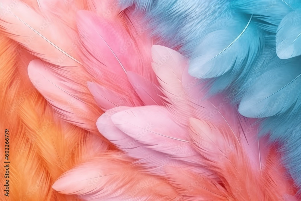 Pastel color feather abstract background, Generative AI Pastel color feather abstract background, Generative AI
