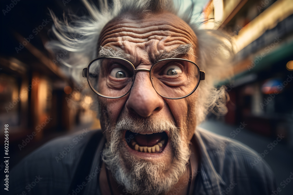 Funny old man who is extremely angry and outraged Generative AI Stock