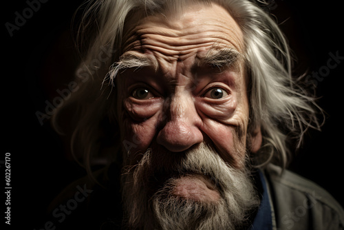 Funny old man who is extremely disgusted. Generative AI