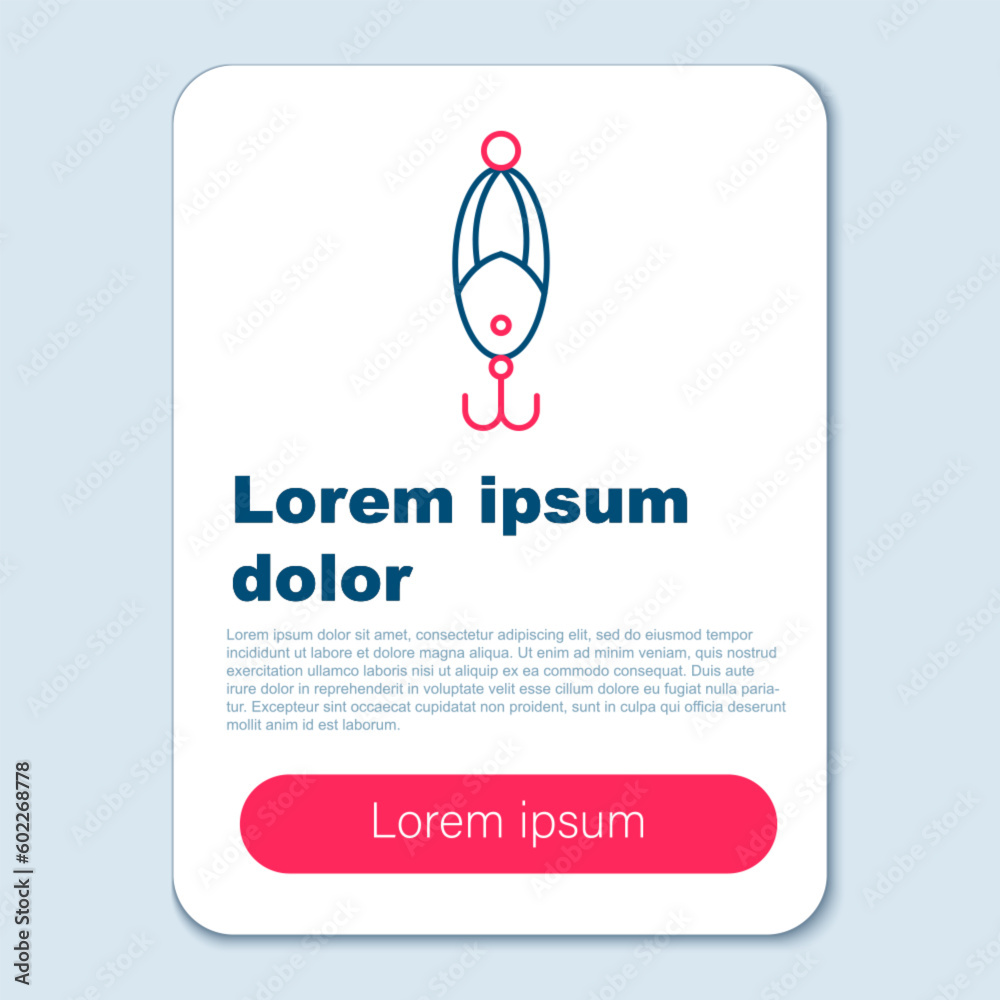 Line Fishing lure icon isolated on grey background. Fishing tackle. Colorful outline concept. Vector Line Fishing lure icon isolated on grey background. Fishing tackle. Colorful outline concept. Vector