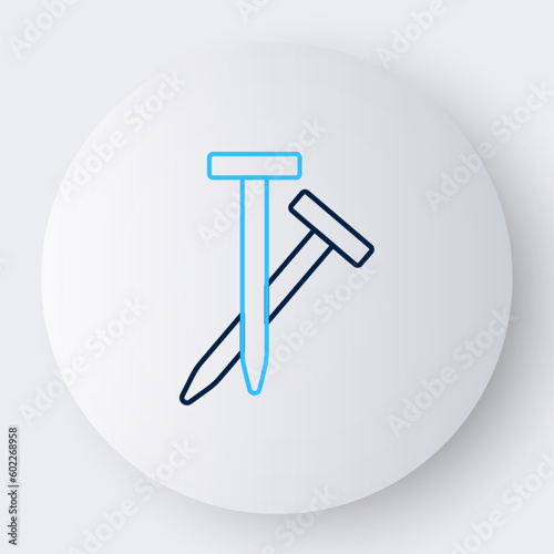 Line Metallic nails icon isolated on white background. Colorful outline concept. Vector