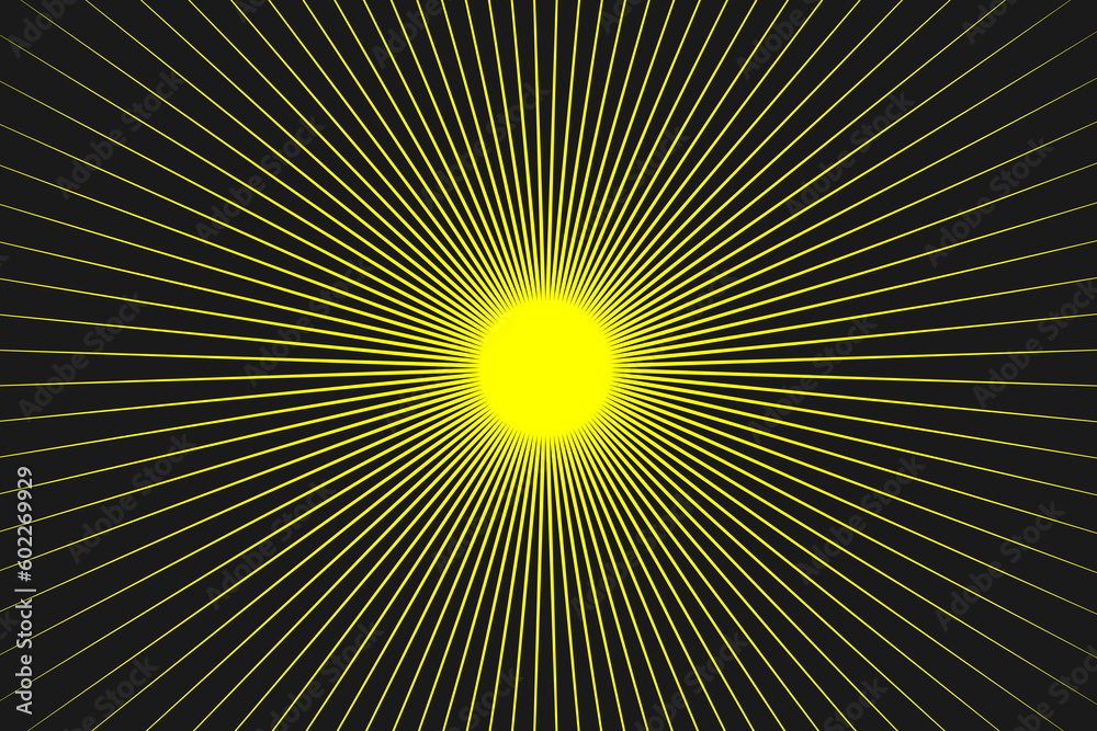 An abstract illustration of a yellow star or sun emitting its rays in all directions of space An abstract illustration of a yellow star or sun emitting its rays in all directions of space