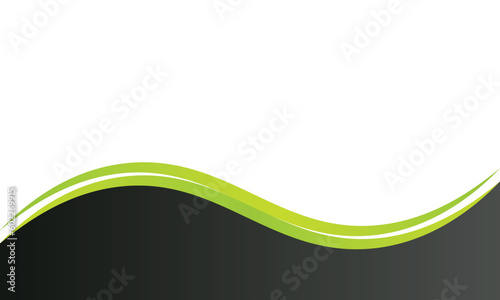 Black and green wavy shape background.