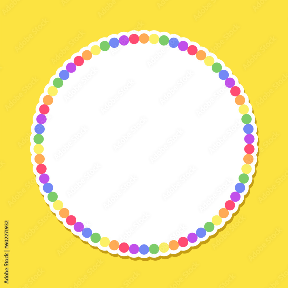 Round rainbow frame. Border template with copy space. Pride month flag concept. Vector flat illustration. Round rainbow frame. Border template with copy space. Pride month flag concept. Vector flat illustration.