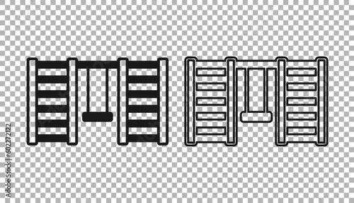 Black Wooden Swedish wall icon isolated on transparent background. Swedish stairs. Vector