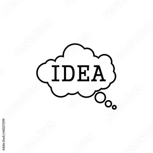 Idea Thought cloud icon isolated on transparent background