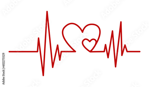Heartbeat Cardiogram Medical Background Illustration Heart Beat Pulse Wave Hospital Wallpaper EKG ECG Electrocardiogram Pulse Signal Design Love Valentine’s Day Red Line Vector Illustration PNG