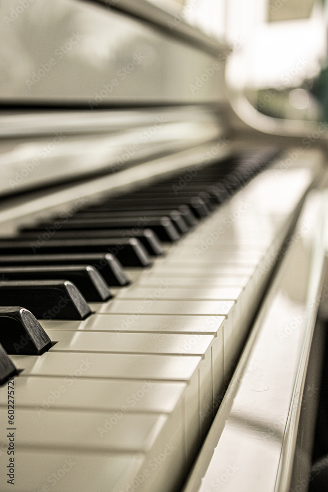 piano keys closeup sunaet
