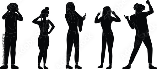silhouettes of models people