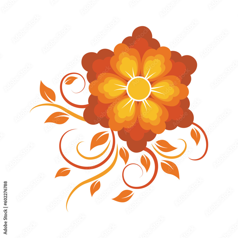 Orange flower on a white background Orange flower on a white background