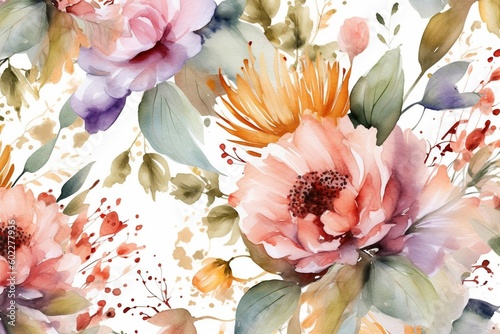 flower background  watercolor - Ai