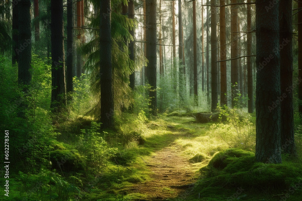 Fototapeta premium pine forest- Ai