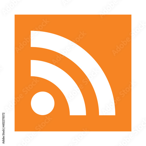 RSS feed icon vector illustration orange web subscribe symbol