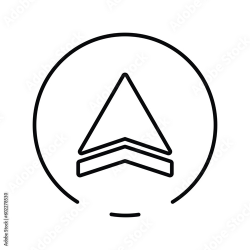 Shark fin triangle danger warning alert icon illustration
