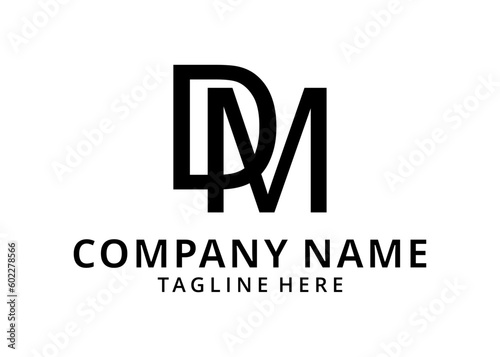 initial letter DM or MD monogram and minimal logo design