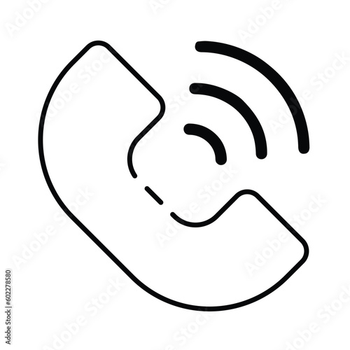Phone call ringing signal wireless communication icon illustration