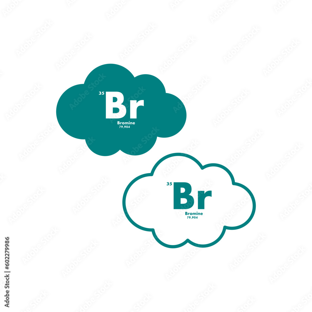 bromine icon set. vector template illustration for web design - obrazy, fototapety, plakaty 