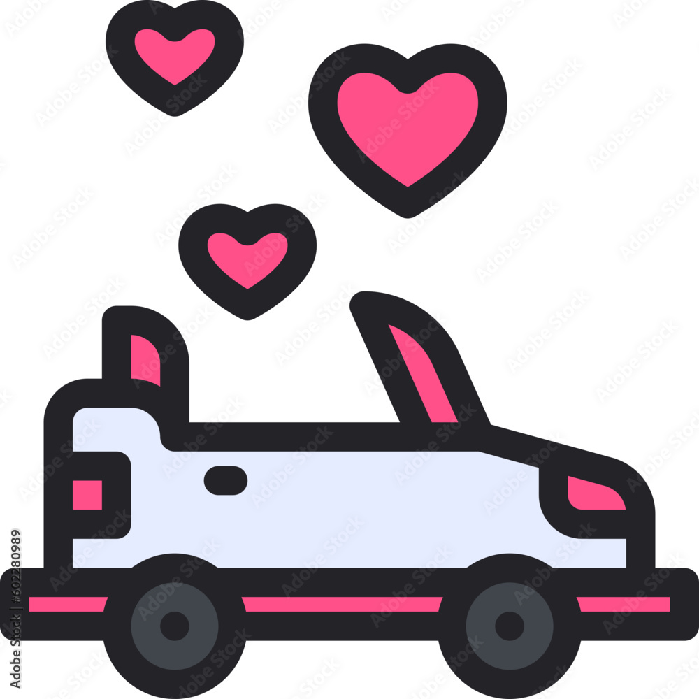 Naklejka premium wedding car icon