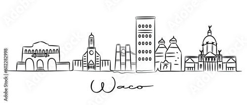Waco city skyline outline doodle
