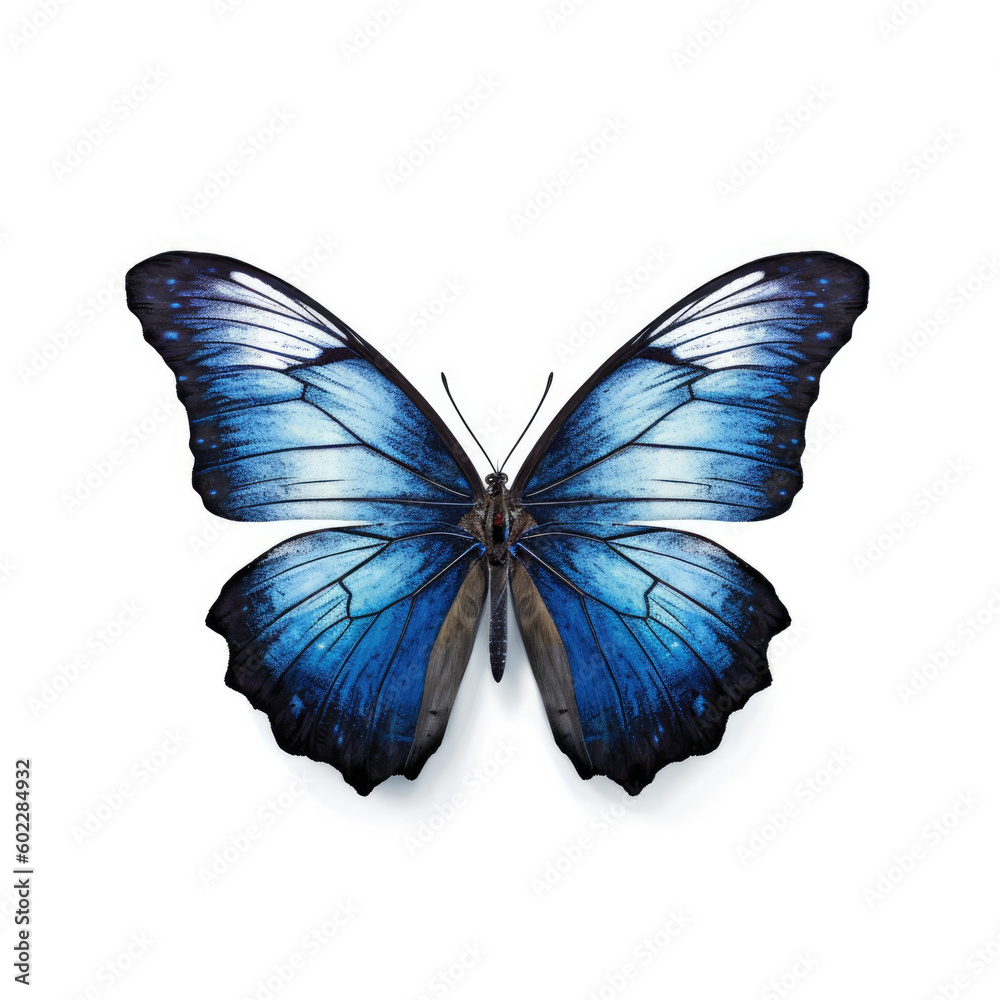 Blue butterfly isolated on white background Blue butterfly isolated on white background