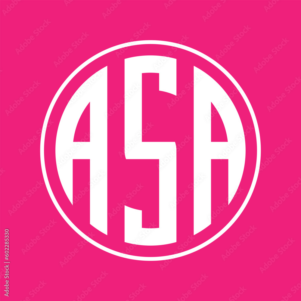 ASA Company Vector Logo Template Design on a pink background ASA Company Vector Logo Template Design on a pink background