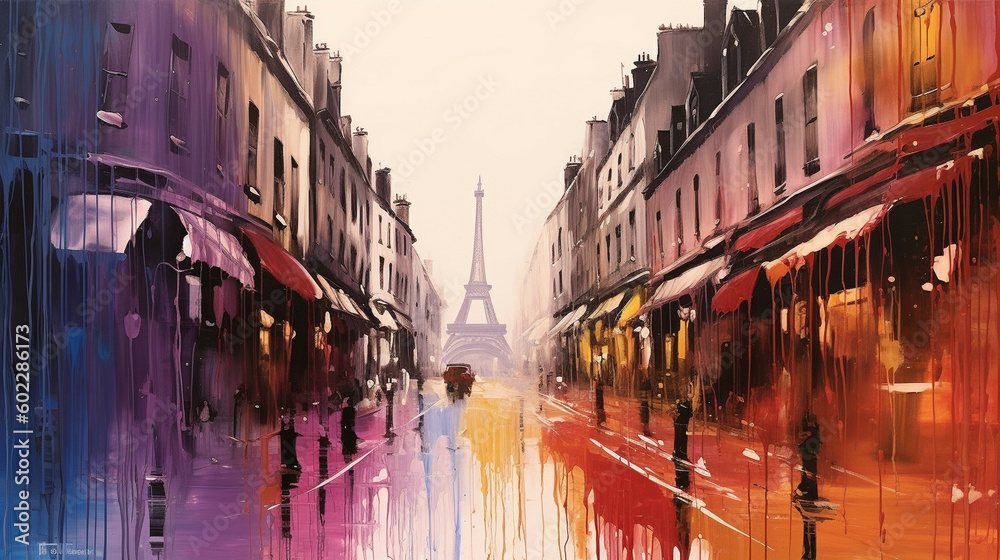 Sunset Wallpaper of Paris with the Eiffeltower,beautiful colored