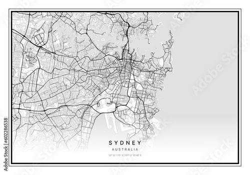 Photography Sydney Map, Minimalist Map, Sydney Print, Sydney Poster, Sydney Art, Modern Map