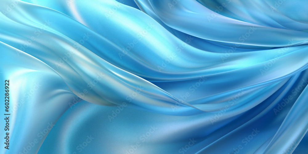 custom made wallpaper toronto digitalBlue silk glitter luxury fabric background, macro close up, copy space. Wave, textured. AI Generated