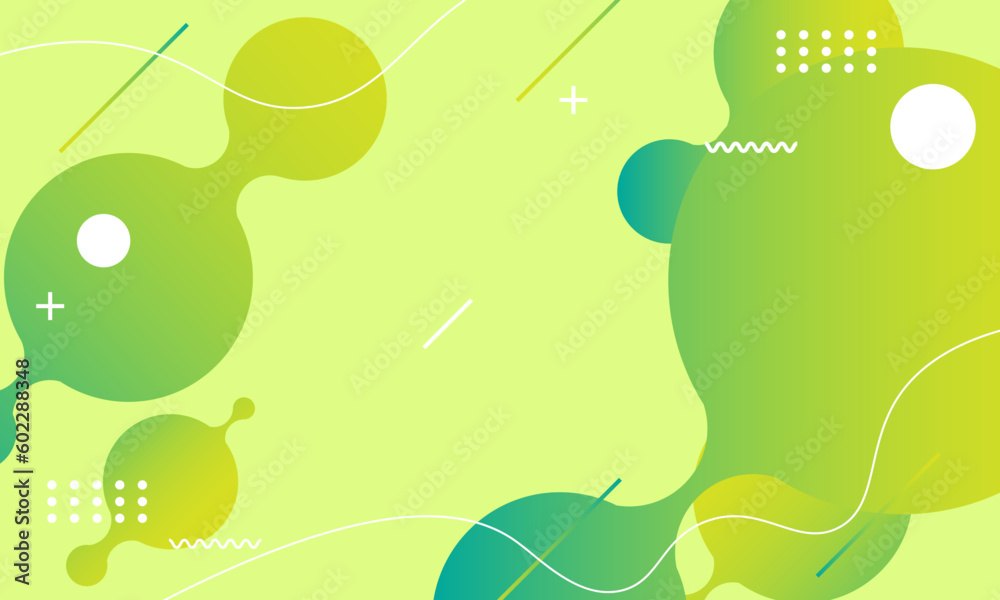 Fototapeta premium Abstract green colorful template banner with gradient color and small polka dot technology background Design with liquid shape vector design