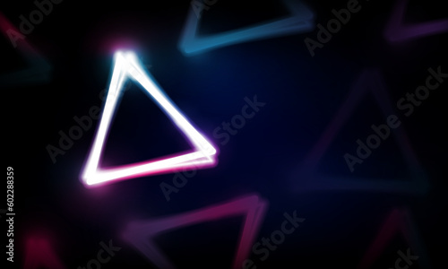 Abstract Key Door open Light out technology and with neon triangles. Hitech communication concept innovation background, vector design