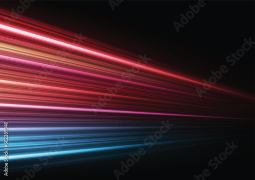 Modern abstract high-speed light motion effect on black background. vector illustration.