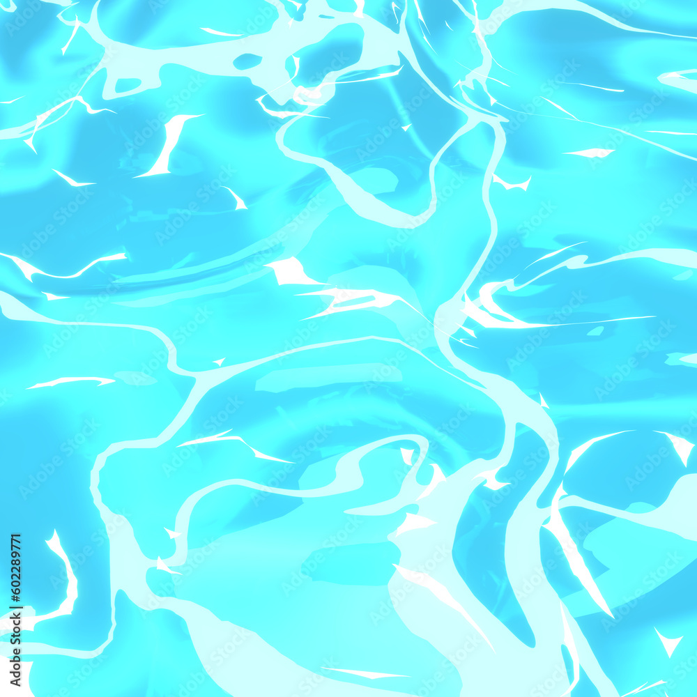 3d rendered cartoon water texture. - obrazy, fototapety, plakaty 