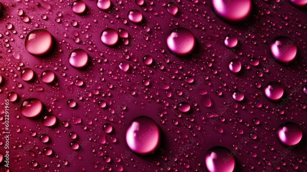 Water drops on pink cosmetic tube, close up.. Generative AI Water drops on pink cosmetic tube, close up.. Generative AI