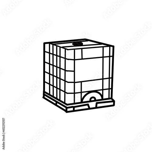 logistics IBC tote container transport warehouse doodle organic line photo
