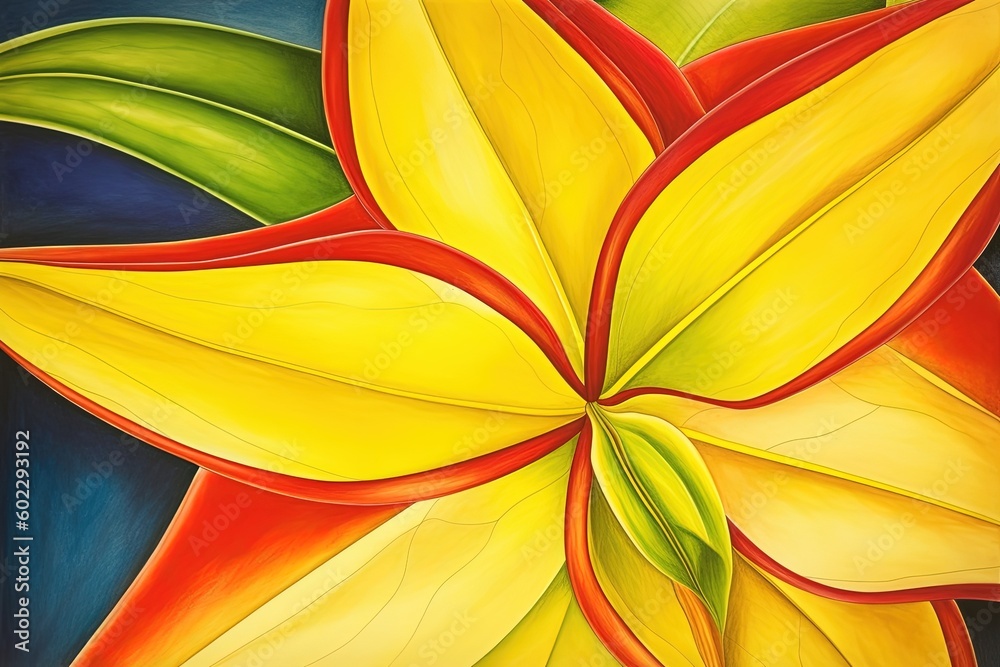 Bold and Vibrant: A Natural Beauty - A Star Fruit Drawing Executed with Precise Lines, generative AI Bold and Vibrant: A Natural Beauty - A Star Fruit Drawing Executed with Precise Lines, generative AI