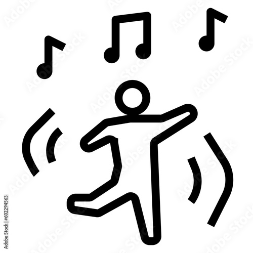 dancing outline style icon