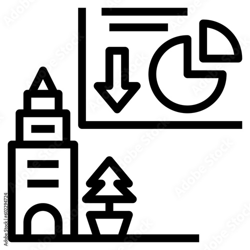 economy outline style icon