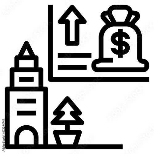 economy outline style icon