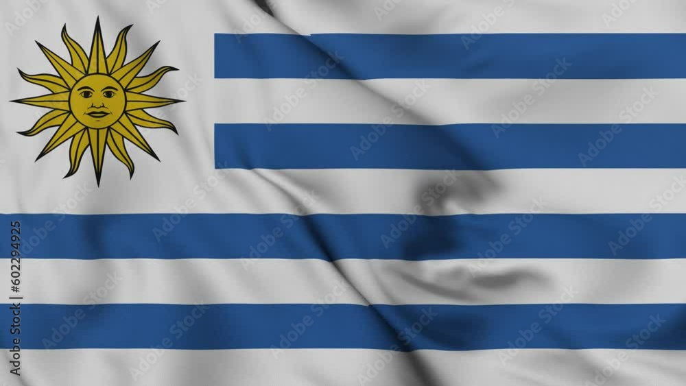 Uruguay flag waving in the wind. 4K animation. Uruguay flag waving in the wind. 4K animation.