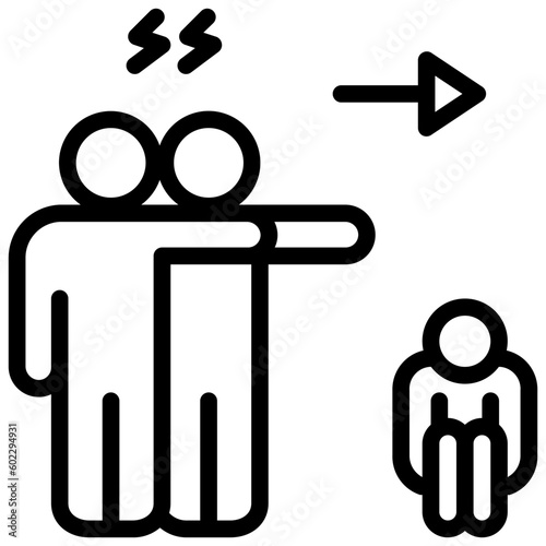 Schilderij op canvas expel outline style icon