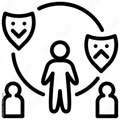 fake outline style icon