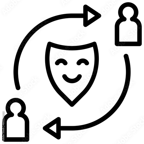 fake outline style icon