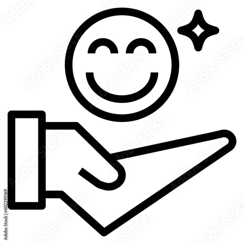 happiness outline style icon