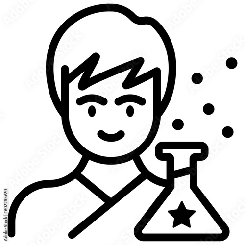 researcher outline style icon