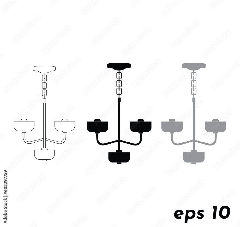 Modern Drum Lighting Chandelier vector icon, abstract light vector illustration